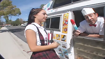 Hot Teen Gets Her Fill Of Big Cock Ice Cream